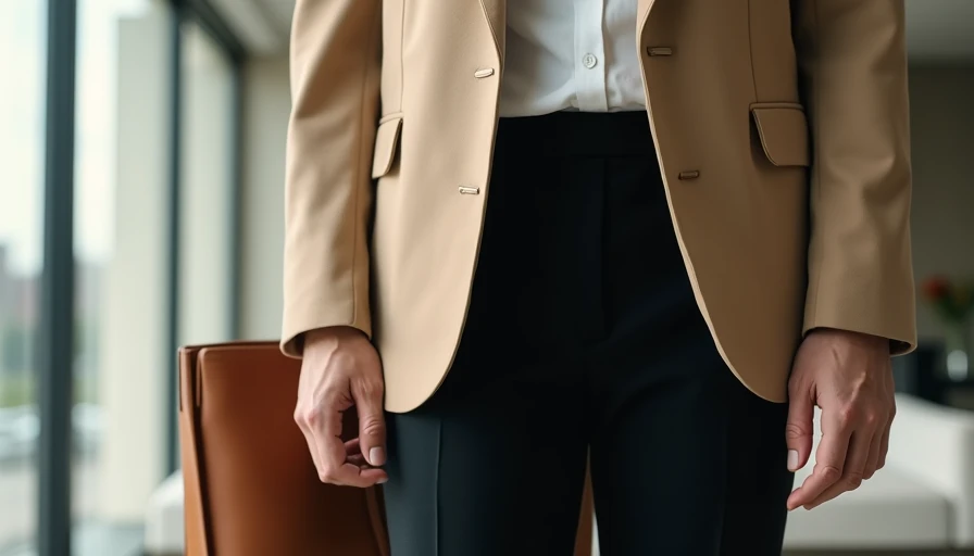 Beige blazer, white shirt and black trousers from Zara showing recommended buys