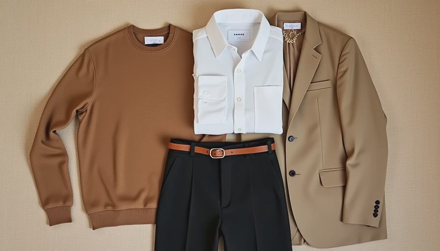 Half-tucked white shirt with black trousers and cognac belt showing signature styling