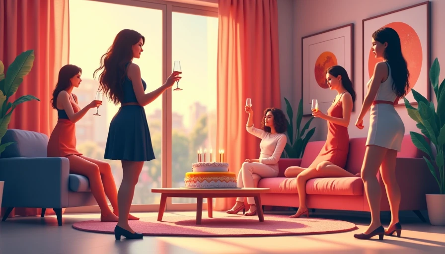 Illustration for women's birthday outfit ideas