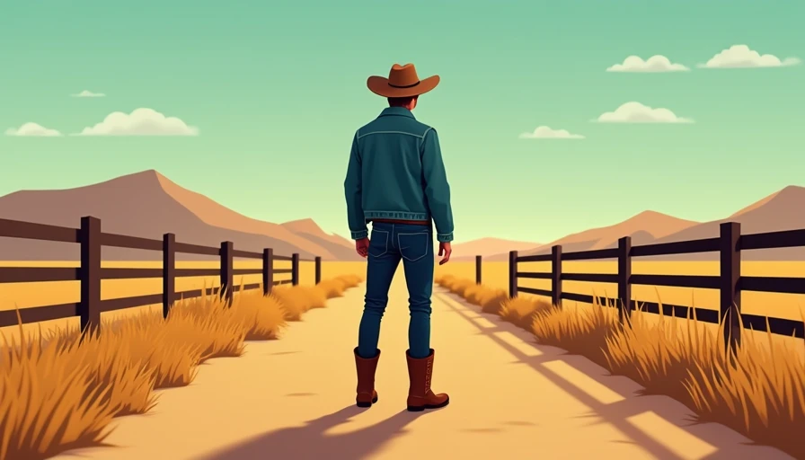 Visual context for simple modern cowboy outfit